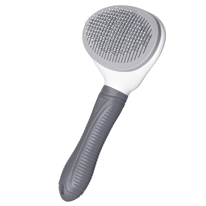 Aogeili Self-Clean Slicker Brush, Deshedding Comb for Dogs Cats Rabbits | One-Click Release Removes Loose Undercoat, Mats & Tangles, for Long & Short Hair Shedding Pets