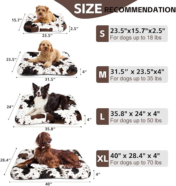Crate Pad Soft Dog Bed Mat - Anti Slip Kennel Pad for Large Dogs