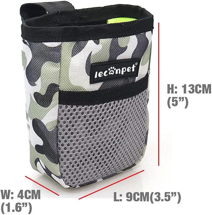 leconpet Dog Treat Pouch Portable Treat Pouch for Dog Training Easily Carries Perfect Food Snack Storage Holder for Puppy Training and Walking (Camo)