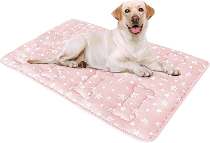 Dog Crate Mat (36" X 23"), Soft Dog Bed Pad Mat with Cute Prints | Personalized Crate Pad, Anti-Slip Bottom, Machine Washable Kennel Pad