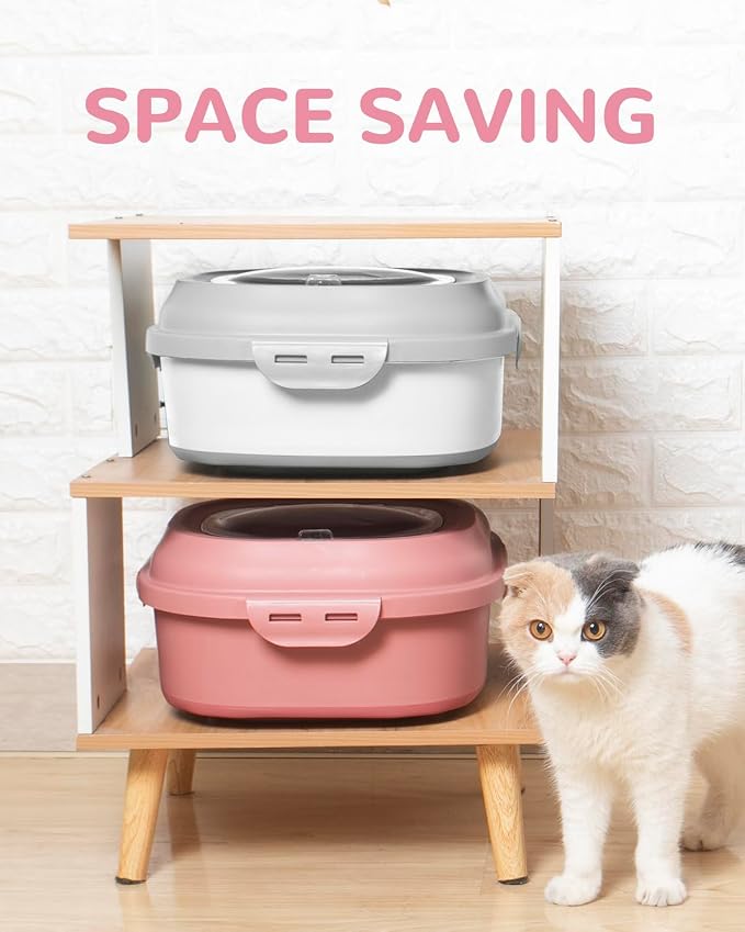 30-35Lbs Airtight Dog Food Storage Container,Collapsible Dog Food Container | Large Pet Food Storage Container with Double Airtight Seal & Magnetic Lid,Dog Food Bin with Wheels,2Pcs Containers,Scoop,Pink