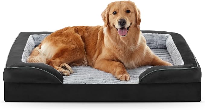 FURTIME Orthopedic Large Dog Bed, XL Waterproof Dog Beds, 42x35x6.5 Supportive Foam Pet Couch Bed with Removable Washable Cover and Nonskid Bottom