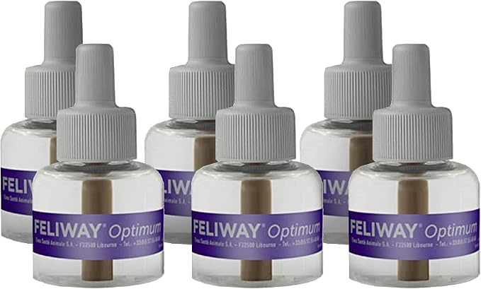 FELIWAY Optimum 30 Day Cat Calming Refills for Pheromone Diffuser,48ml Value Pack - Helps Reduce Common Signs of Stress in Cats & Kittens,Enhanced Calming,(Pack of 12)