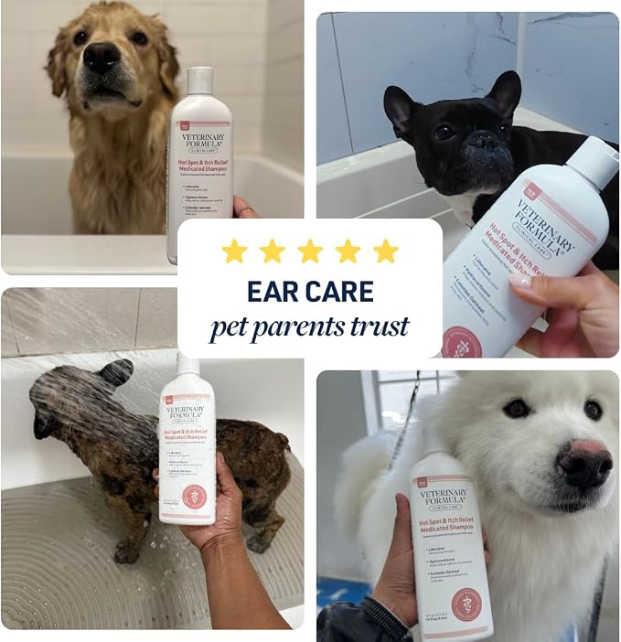 Veterinary Formula Clinical Care Hot Spot & Itch Shampoo + Spray Bundle | Complete Hot Spot care for sensitive skin, scratching and licking of coat