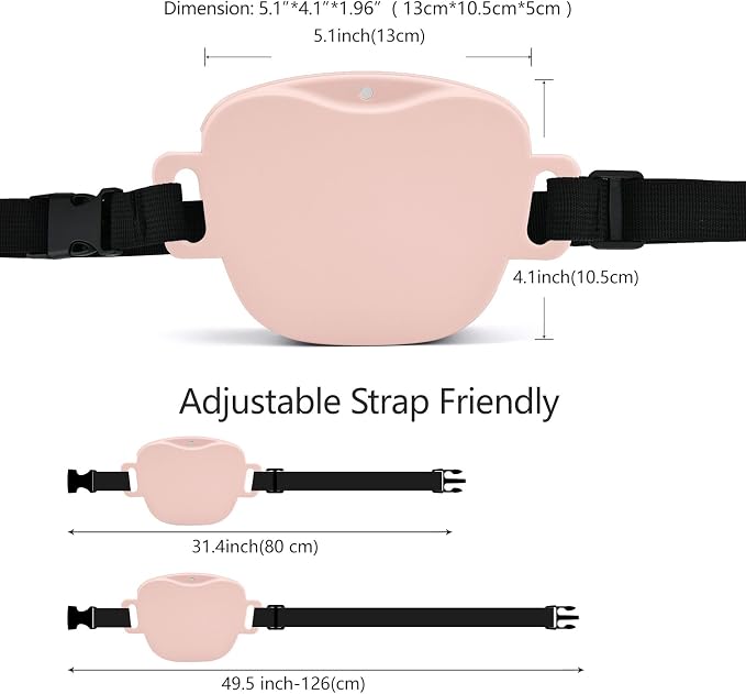 AUDWUD Magnetic Silicone Dog Treat Pouch with Adjustable Belt | Fits All Waist Sizes.Hands free with adjustable strap 31"-49.5",Magnetic spill proof seal for active,flexible