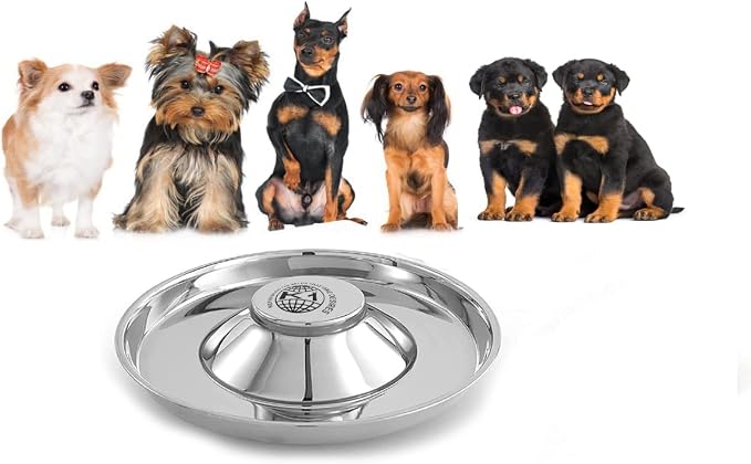 Puppy Bowls for Litter, 2 Puppy Food Bowl, Stainless Steel Puppy Feeding Bowls, Puppy Mush Bowl,11.5'', Food Feeding Puppy Weaning Bowl for Small Medium Large Pets, Puppy Feeder Bowl, Puppy Saucer