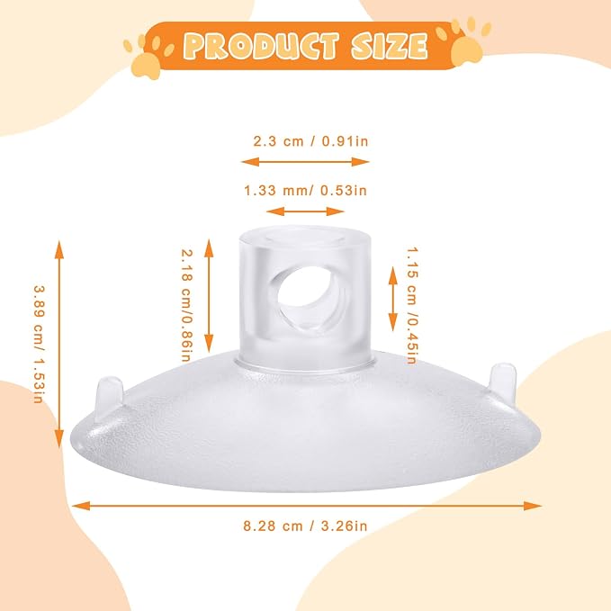 4 Pieces Cat Window Perch Suction Cup Powerful Window Bed Seat Replacement Suction Cup Clear PVC Sucker Pads for Cat Hammocks/Window Seat/Perch