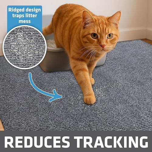 Drymate Cat Litter Box Mat, Litter Trapping Mat, Grey, 28x36 XL