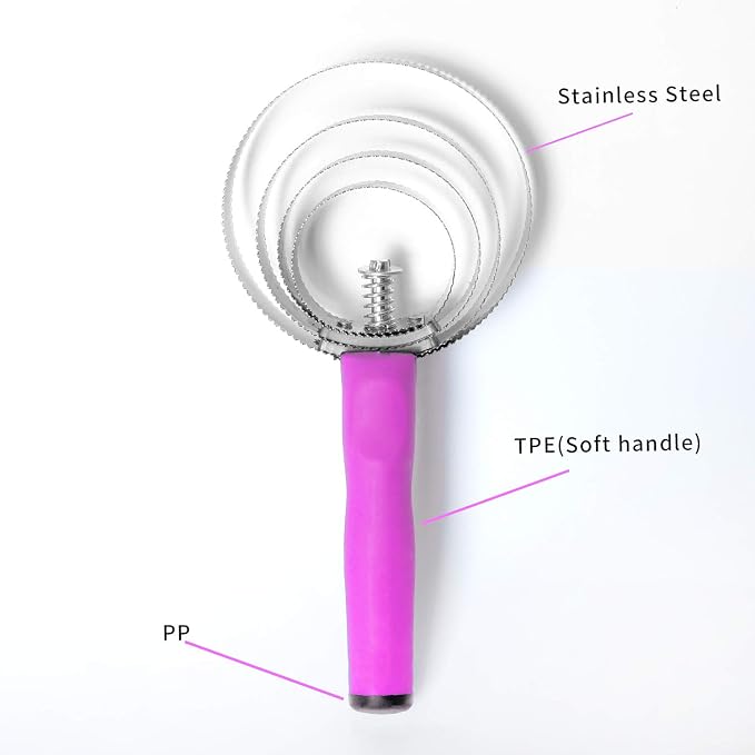 BOTH WINNERS Reversible Stainless Steel Curry Comb with Soft Touch Grip (Pink)