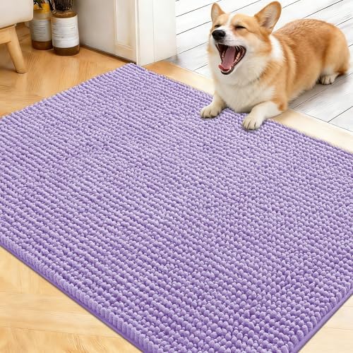 OLANLY Dog Door Mat for Muddy Paws 40x32, Extra Absorbent Chenille Mud Mat