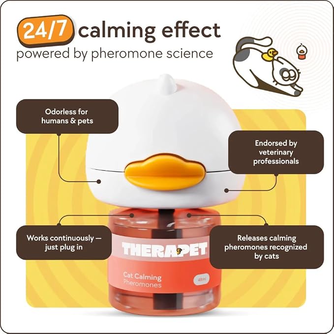 TherapetMD Cat Calming Diffuser Refill Kit (2-Pack, 60-Day Supply) – Cat Pheromone Refill for Stress, Pee Spraying, Fighting, Aggression, Meowing & Scratching – Use with TheraPet MD Diffuser