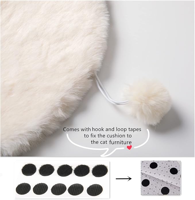 SHENGOCASE 10.6" x 17.5" Faux Rabbit Fur Cat Dog Bed Cushion Pad Mat for Cat Wall Box Furniture, Wall Bed Perch