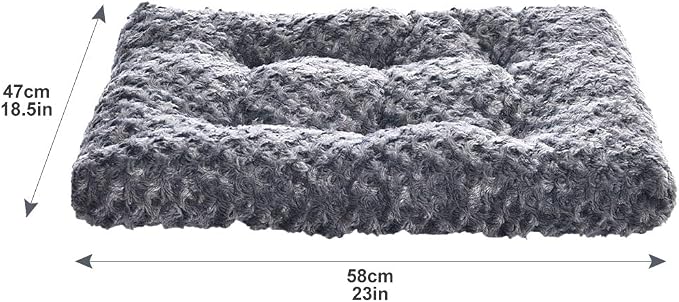 Amazon Basics Washable Cat and Dog Bed and Crate Pad, Indoor, Easy to Clean, 23" x 18" x 2.5", Gray