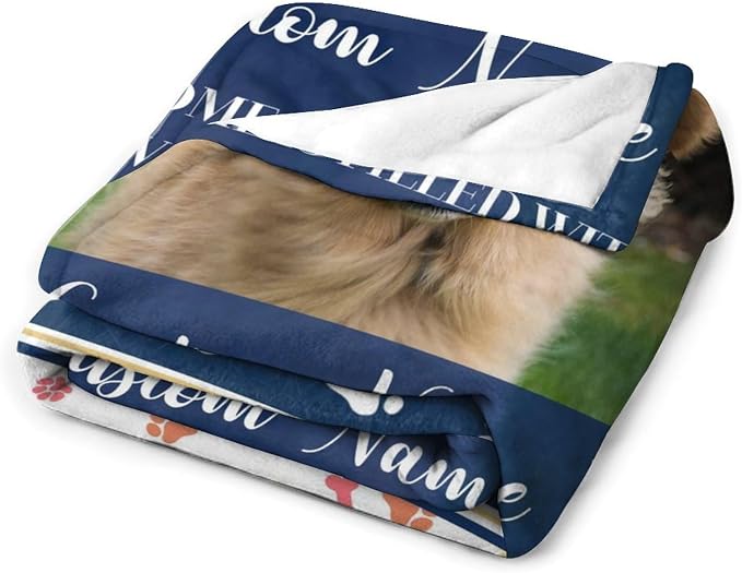 Artsadd Personalized Memorial Blanket with Pictures Pet Loss Sympathy Gift in Memory of Dog Cat Custom Photo Blanket