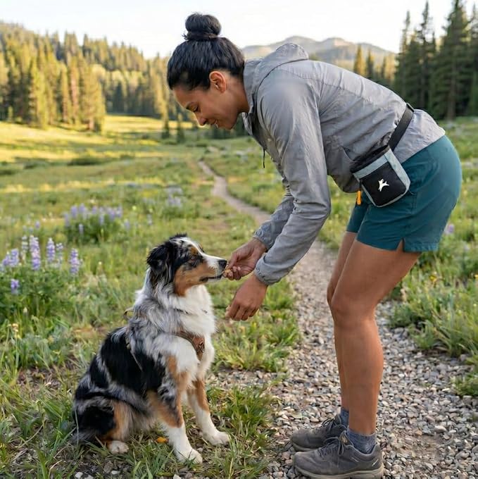 Goodie Treat Bag, Dog Treat Training Pouch | Magnetic Closure | 3 Ways to Wear | Hands-Free Waist Belt | Water-Resistant Recycled Vegan Fabric (St. Lucia)
