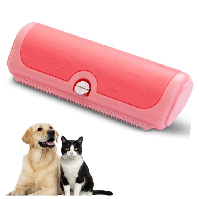 Dog and Cat Deshedding Brush for Short Hair Pets, Pink | Metal shedding blade for loose fur, short to medium coats and daily grooming