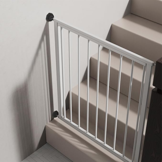 ICERO Baby Wall & Door Protector - Protect Pet & Dog Gates - Mounted Gates Work on Stairs - 4 Pack - Black