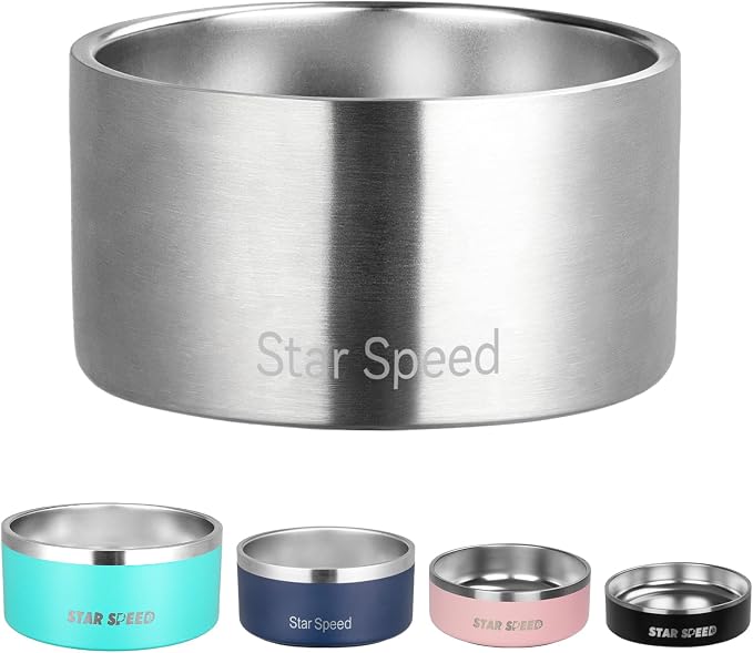 200oz Large Stainless Steel Dog Bowl. Extra Large Dog Water Bowls for Large Dogs with Rubber Bottom, Drop Resistant and Durable, Keeps Cold, Fits Different Size Big Dog Food Bowls,Silver