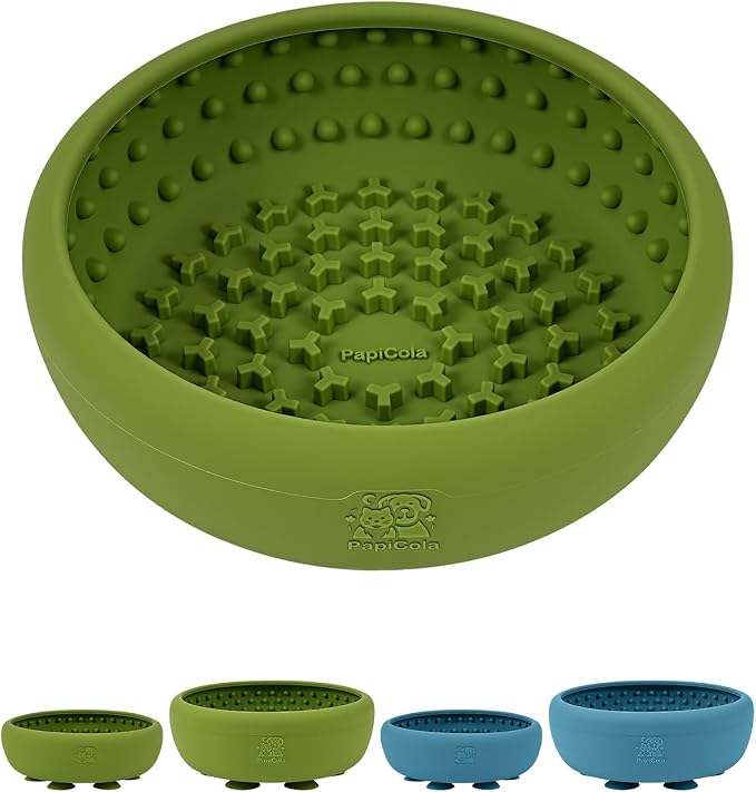 Dog Lick Bowl for Dogs L, Lick Mat, Slow Feeder Lick Bowl with Strong Suction, BPA-Free Silicone, Freeze Licking Bowl for Anxiety Relief, Enrichment & Distraction, Dishwasher Safe (Green, L)