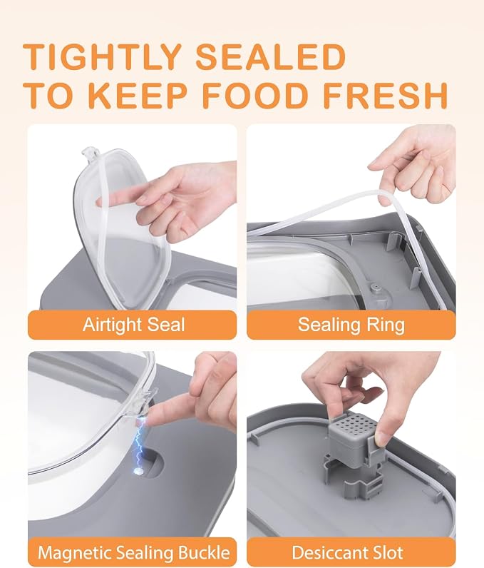 10-13 Lbs Dog Food Stroage Container, Collapsible Dog Food Containers with Airtight Lid, Pet Food Scoop, Pet Food Storage Container Dry Food for Dog, Cat and Other Pets