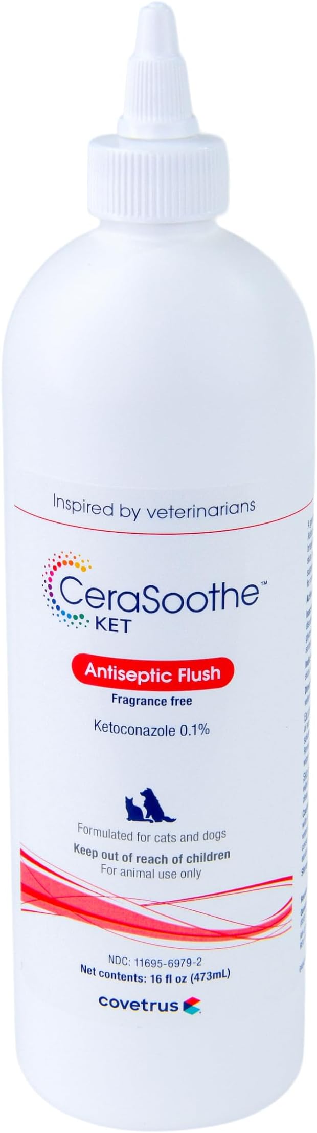 CeraSoothe® KET Antiseptic Flush for Dogs & Cats – Antifungal & Antibacterial Ear and Skin Cleanser, 16 oz