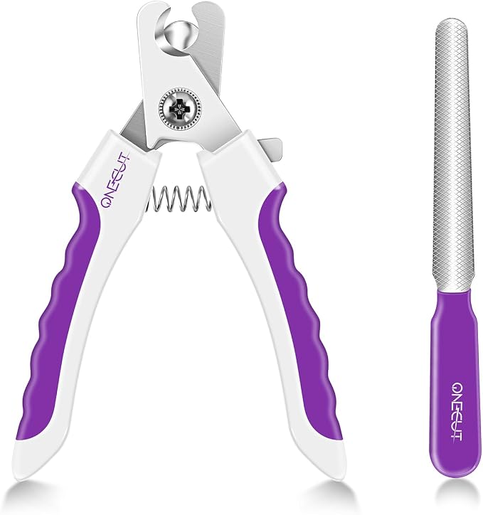 6" Dog Nail Clippers for Small, Medium and Large Breed Professional Pet Nail Trimmers -Suitable for Cats, Rabbits and Guinea Pigs with Safety Guard to Avoid Over Cutting (Purple)