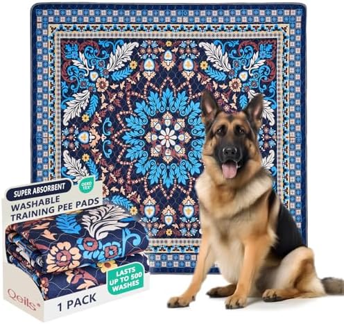 Qeils Washable Pee Pads, Super Absorbent Puppy Pads, 2 Pack 72"x72"
