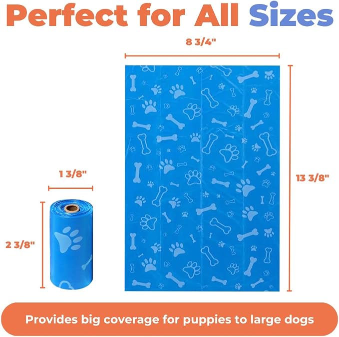 Best Pet Supplies Dog Poop Bags for Waste Refuse Cleanup, Doggy Roll Replacements for Outdoor Puppy Walking and Travel, Leak Proof and Tear Resistant, Thick Plastic - Assorted, 360 Bags