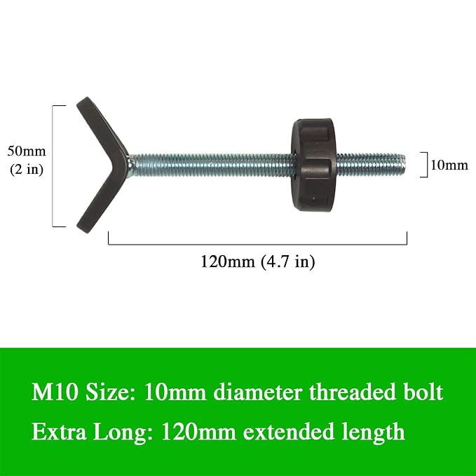 Extra Long M10 (10mm) Stair Banister Adapter Y-Spindle Rods 2 Pack for Pressure Mounted Baby and Pet Safety Gates (10mm, Bronze)