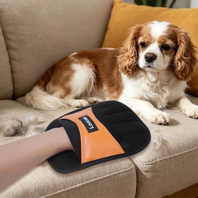 Pet Hair Removal Gloves, for Cats & Dogs, Reusable Five-Finger Electrostatic Pet Hair Removal Gloves, Lint & Fur Remover for Couch, Carpet, Furniture, Clothing, Car Seat & Laundry,2 Pack