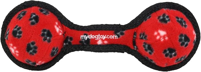 TUFFY® : 2 Ball Tug Dog Toy: Ultra Durable Plush Toy with Multiple Layers & Reinforced Seams, Washable and Floats, Original Construction