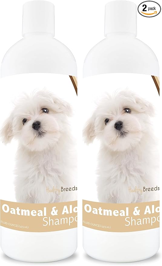 Healthy Breeds Maltese Oatmeal Shampoo with Aloe 16 oz (Pack of 2)