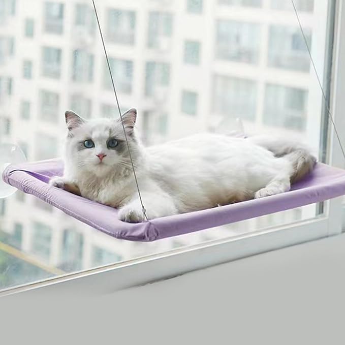 Window Hammock for Cat with Suction Cups Hanging Bed Perch Breathable Cloth Resting Bed Hammock