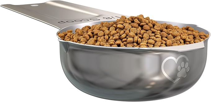 Color Up ⅛ Cup Pet Food Scoop – Stainless Steel Dog Food Scoop Cup (2 Tbsp) – Durable, Rust-Resistant Measuring Scoop for Dogs, Cats, Birds & Rabbits – Ideal for Dry Food & Treats