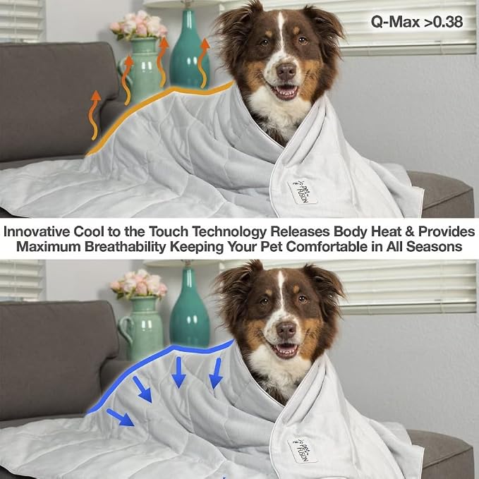 PetFusion Premium Cat and Dog Cooling Blanket. Lightweight Pet Blanket | Machine Washable | Multiple Sizes: for Pets Small to Extra-Large | Multiple Colors: Grey and Brown