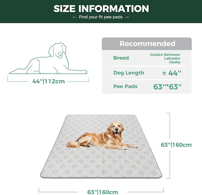FXW Washable Pee Pads for Dogs, Super Absorbent, 63" Square, 2 Packs | Machine washable, Non-slip backing, Fits 24"H 8-Panel FXW Rollick/Homeplus Playpens
