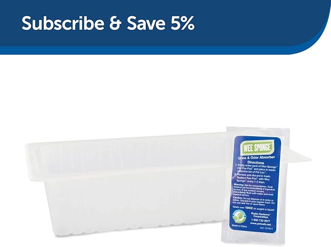 Pet Loo Pee-Pod with Sponge - Indoor Toilet Tray for Pets - Urine Disposal, 7 Count (Pack of 12)