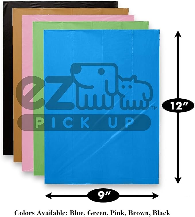 EZ Pick Up 1000 Ct Dog Waste Bags Blue 50 Rolls 1000 Poop Pet Disposal Bag | leak proof, extra large, heavy duty, puppy training, refill bags, 9"x12", poo bag, poopy clean up