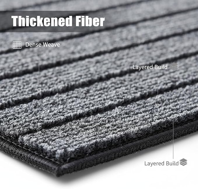 Dog Crate Mat 47"x32" Extra Thick Waterproof Non-Slip Kennel Pad | Absorbent Striped Design for Under Crate, Reusable & Washable Dog Mat for Crate
