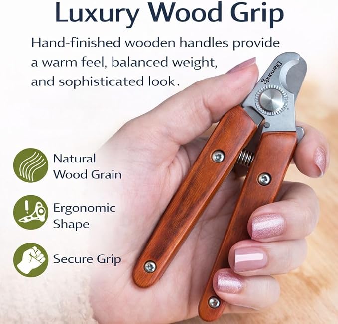 Diamondg Heavy Duty Dog Nail Clipper and Trimmer with Full Length Hardened Steel and Wooden Handle