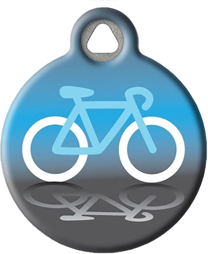 Sports-Themed Pet ID Tags for Dogs and Cats (Large (1.25" Diameter), Bicycle Icon)