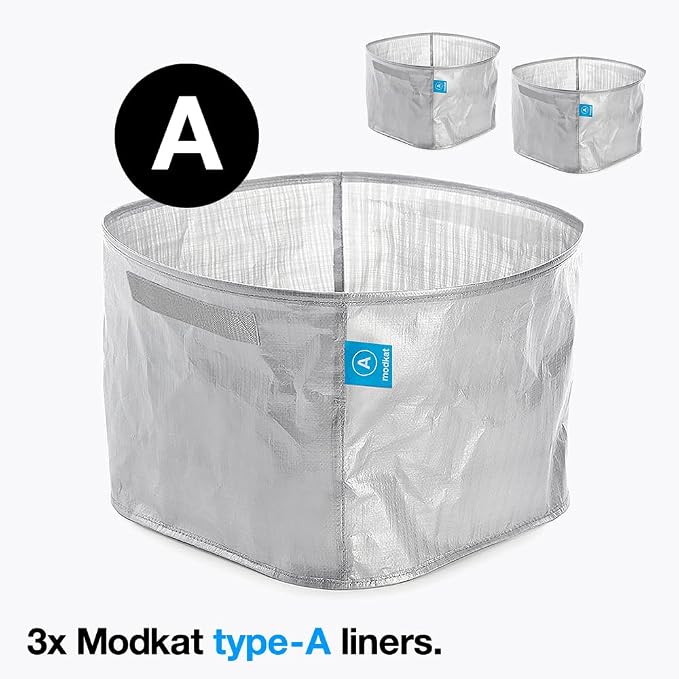 Modkat Cat Litter Box Liners (3-Pack) - Liner Type A -Durable, Tear & Leak Resistant, Secure Fit, Easy to Clean, Unscented