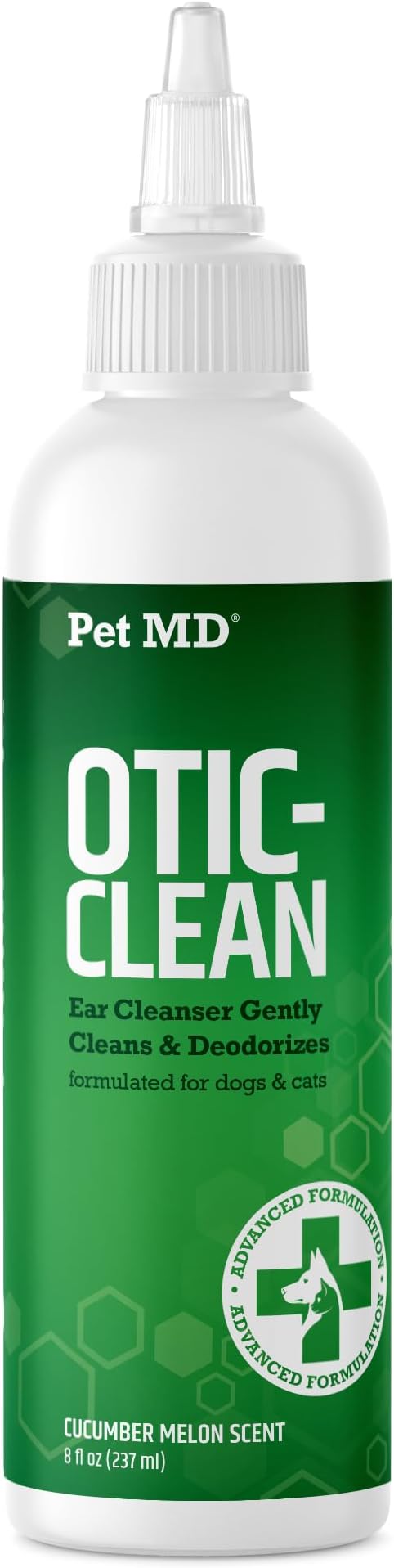 Pet MD Otic Ear Solution for Dogs & Cats - Cucumber Melon Scent - 8oz | Dog and Cat Ear Cleaner to Help Reduce Wax & Build Up - Cleans and Deodorizes by Flushing Debris
