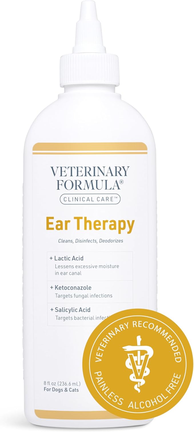 Veterinary Formula Clinical Care – Ear Therapy – Vet Recommended Ear Cleaner for Dogs & Cats that Helps Manage Stinky Buildup and Support Daily Health – 8 oz.