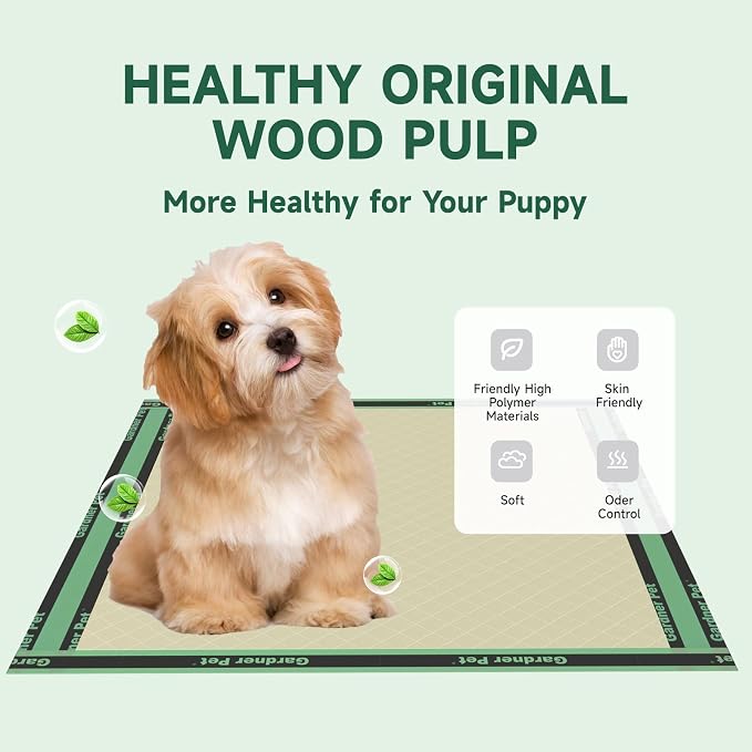 Gardner Pet Disposable Puppy Pads XL, 22" x 22" Dog Pee Pads for Dogs, Super Absorbent & Leak-Proof Full Edge-Wrapping Extra Thick Dog Potty Training Pads (50 Count)