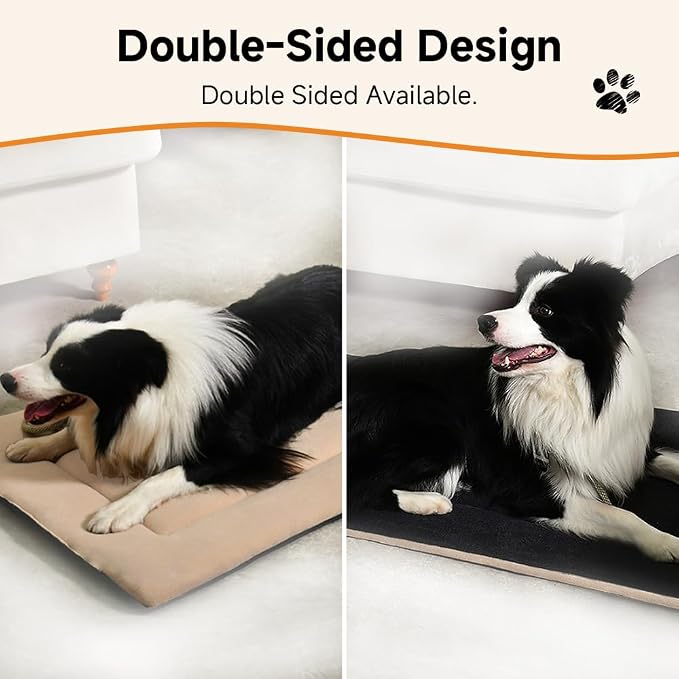 Small Dog Bed 22x13, Washable Flat Pet Bed, Reversible Dog Crate Pad | Double Sided Dog Mat, Dog Beds for Small Dogs, Machine Washable Flat Dog Bed, Puppy Bed