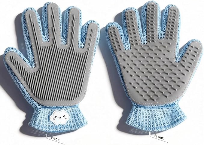 MEUOMIW Pet Hair Remover Glove, Efficient Dog & Cat Grooming Glove, Deshedding Brush for Shedding Control, Perfect for Bathing, Massage and Short/Long Fur (1-Pack, Right-Hand)