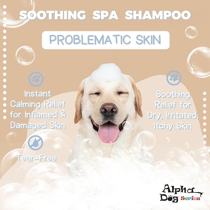 Oatmeal Grooming Natural Dog Shampoo and Conditioner with Aloe Vera, pH balanced Shampoo for Dogs, Tear-Free, Moisturizing Dog Shampoo for Sensitive Skin - 26.4 Oz