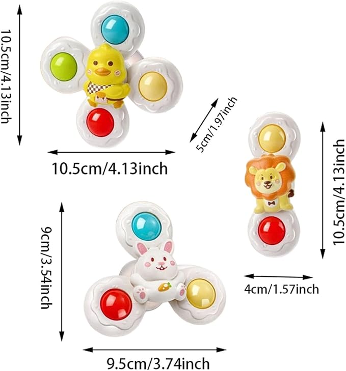 3PCS Suction Cup Cat Toy, Window Perch Companion Interactive Play Toy | 360° Spin Stick Anywhere for Indoor Cats