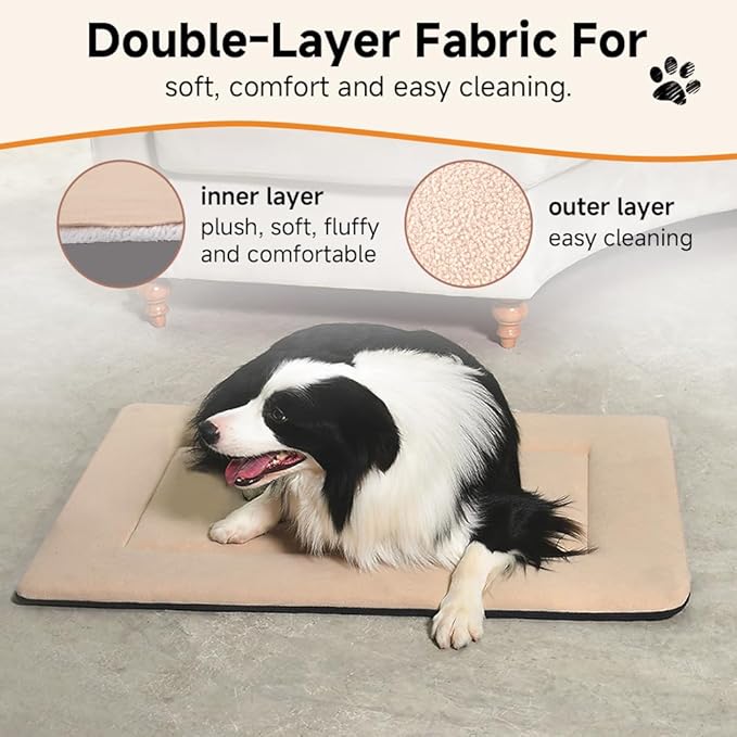 Medium Dog Bed 30x19, Washable Flat Pet Bed, Reversible Dog Crate Pad | Double Sided Dog Mat, Dog Bed Medium Size Dog, Machine Washable Flat Dog Bed, Dog Beds